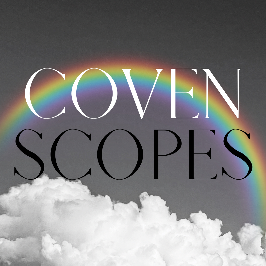 Coven Scopes image over rainbow and clouds