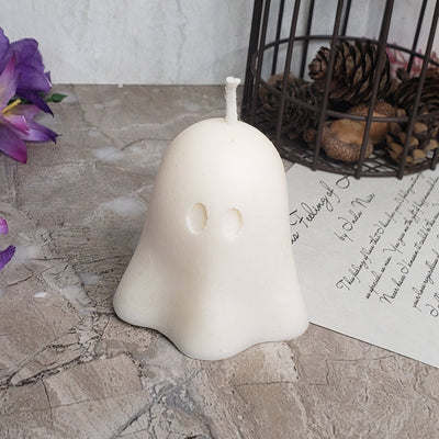 Soy Wax Ghost Candle, Soy Candle, Halloween Candle, Scented: Cinnamon Apple / Pink