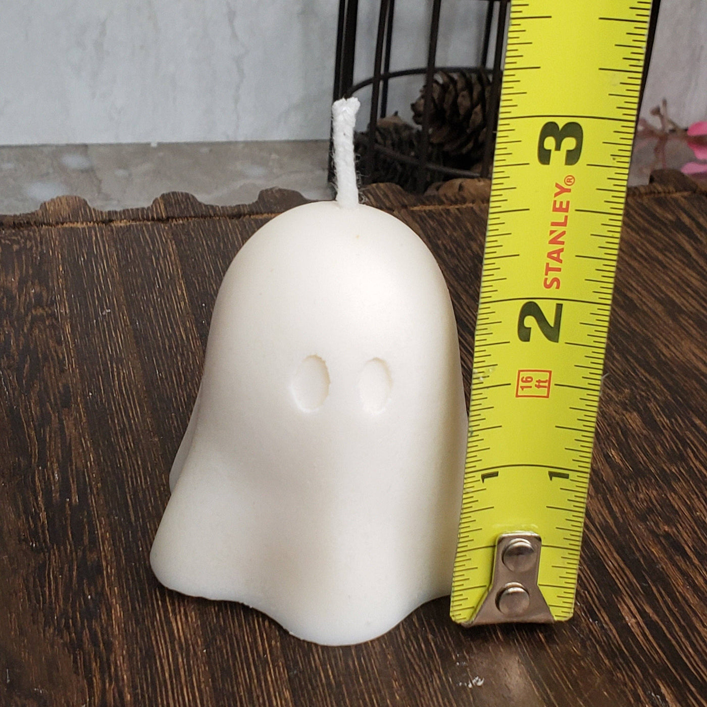 Soy Wax Ghost Candle, Soy Candle, Halloween Candle, Scented: LavenderSageRosmary / White