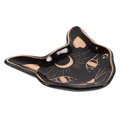 Black Cat Mystic Mog Ceramic Trinket Dish