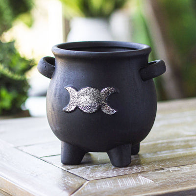 Triple Moon Cauldron Planter Pot