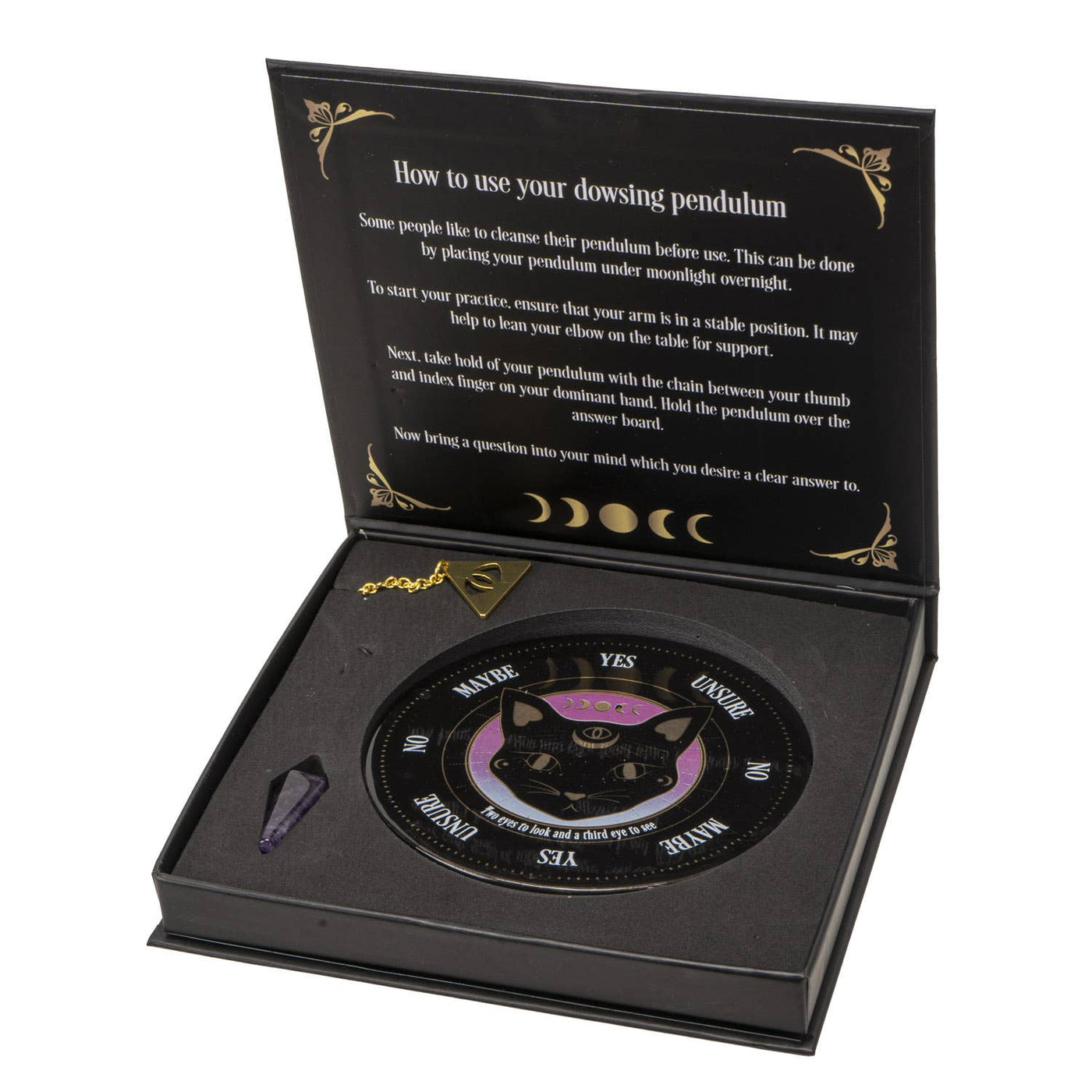 Black Cat Mystic Mog Pendulum Divination Kit