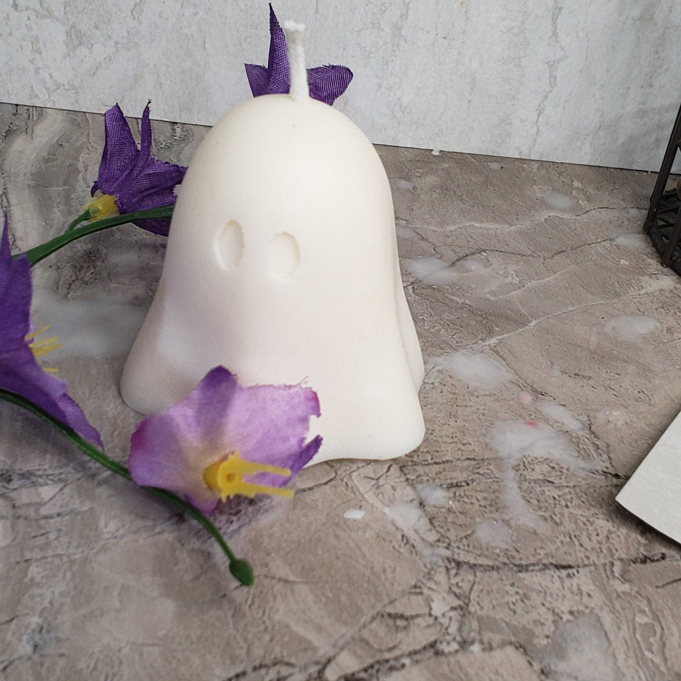 Soy Wax Ghost Candle, Soy Candle, Halloween Candle, Scented: Caffe Mocha / Brown