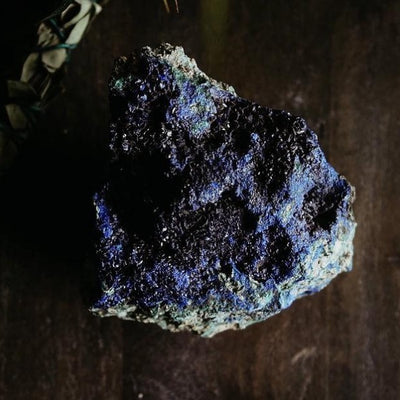 raw azurite and malachite 