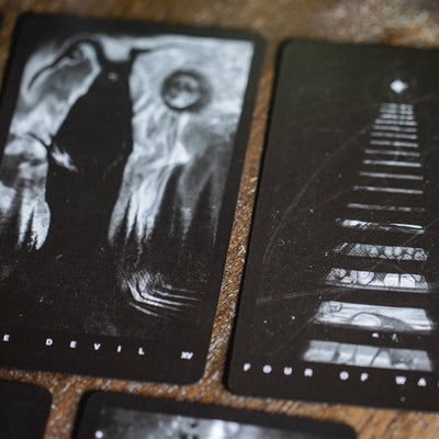 The Black Tarot cards close up